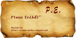 Pless Enikő névjegykártya